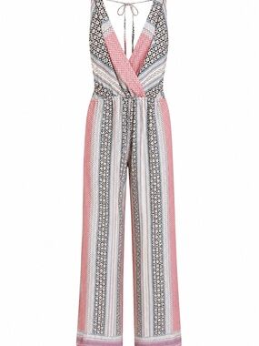 Love Fire Boho Patterned Halter Neck Wide-Leg Jumpsuit Size M NWOT